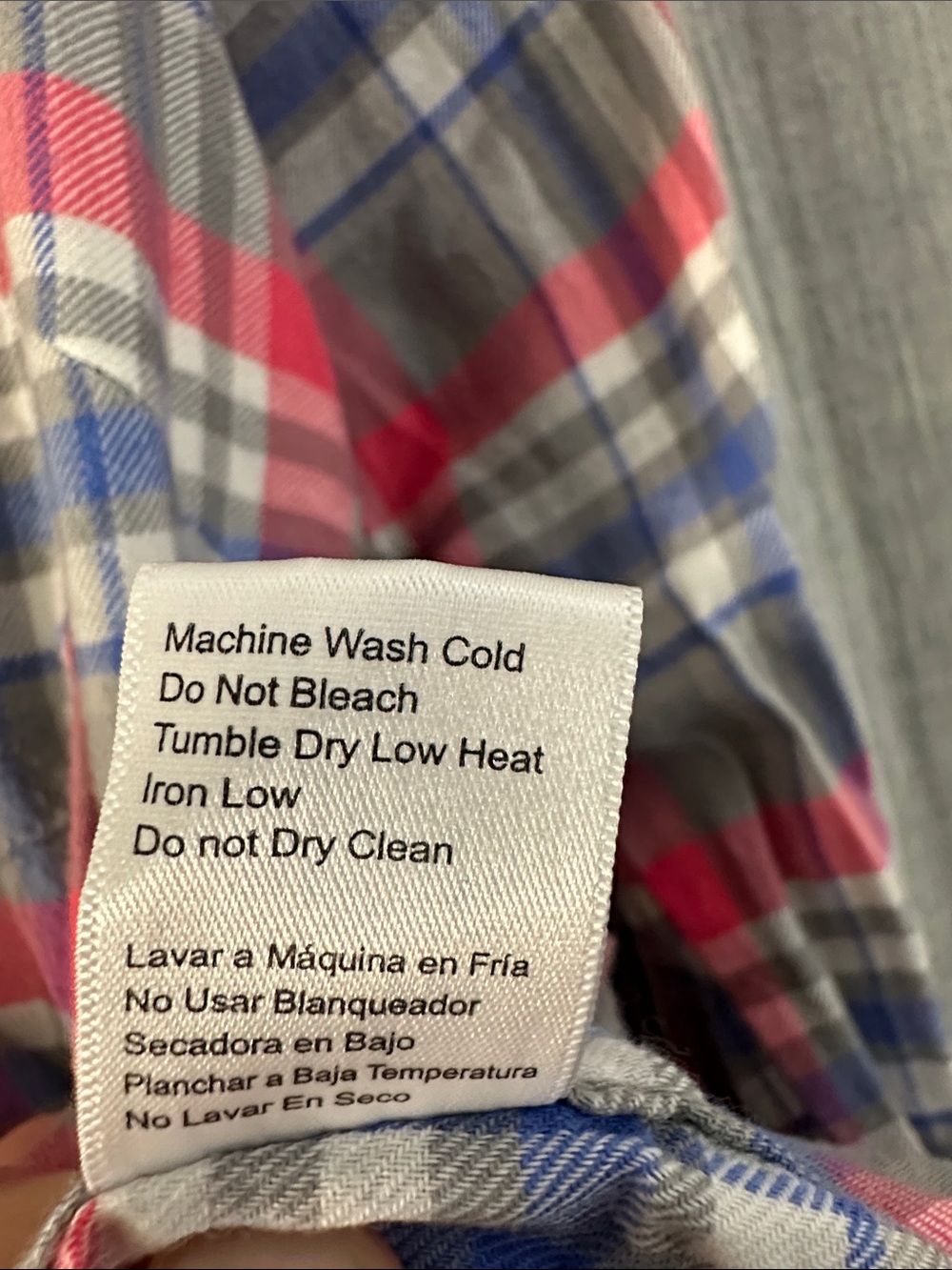 Jachs Pink, Gray & Blue Plaid Snap-Front Casual Shirt - Picture 6 of 7